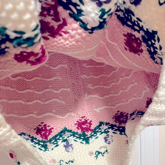 Vintage Nordic Fair Isle oversized knit sweater Canary Island Valentine - Picture 7 of 10